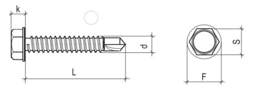 Šesťhranná skrutka do plechu 4,2x19 mm 50 ks
