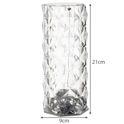 Crystal Rose LED Diamond Touch nočná lampa + RGB diaľkové ovládanie