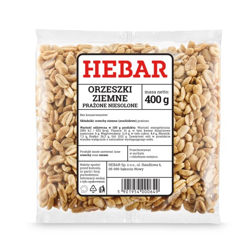 ARAŠIDY PRAŽENÉ 400 G BEZ SOLI, NESOLENÉ