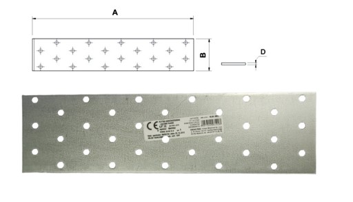 Plochá spojka LP-12 rozmery 60x220mm Skrutka-kov