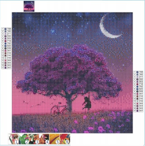 Diamantová mozaika Violet Tree 1005273