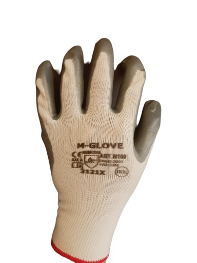 OCHRANNÉ RUKAVICE M-GLOVE, BIELE A SIVÉ. 1 pár 10/XL