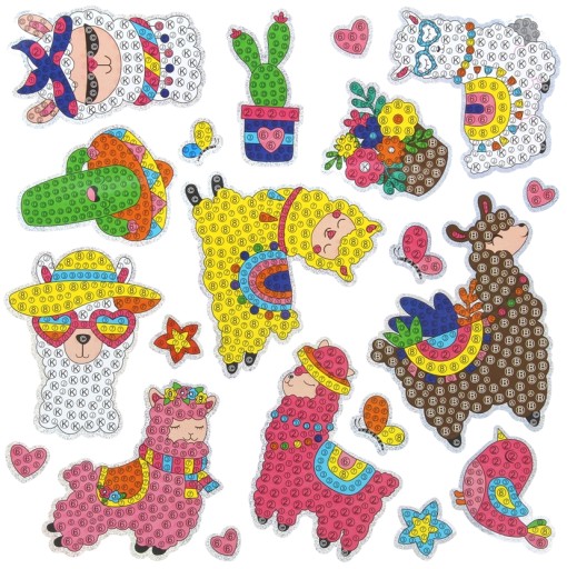 Diamantové nálepky Scrapbook Mosaic Diamantové vyšívanie Llama Set