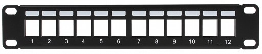 Patch panel RACK 10'' pre keystone konektory PP10-12/K