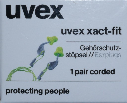 Zátky na šnúrke, jednoduché vloženie UVEX xact-fit