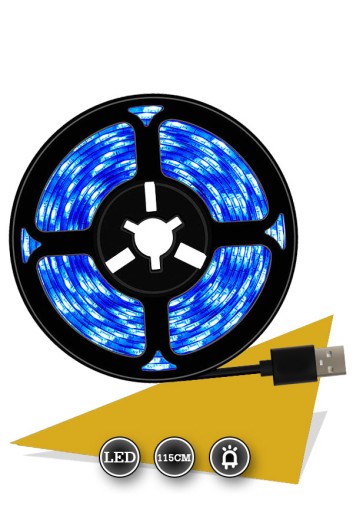 MODRÝ LED PÁS S LEPIKOM 1M USB TV PODSVIETENIE NA NÁBYTOK
