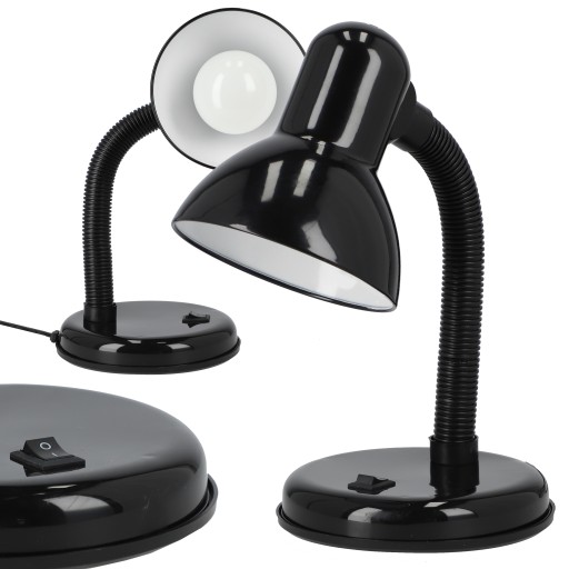 Stolná LED lampa na čítanie E27, nastaviteľný vypínač, kábel