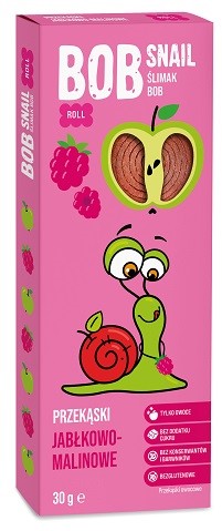 BOB SNAIL BEZCUKRU snack slimák jablko malina 30g. pre deti