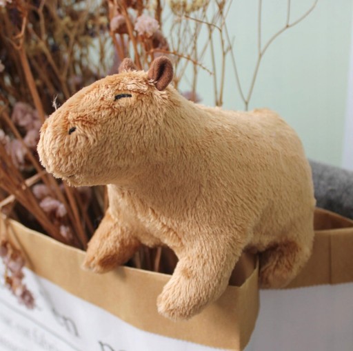 MASKOT CAPYBARA PRE DETI ROZTOMNÝ PLYŠOVÝ VANKÚŠ NA MAJLENIE 20 CM HIT