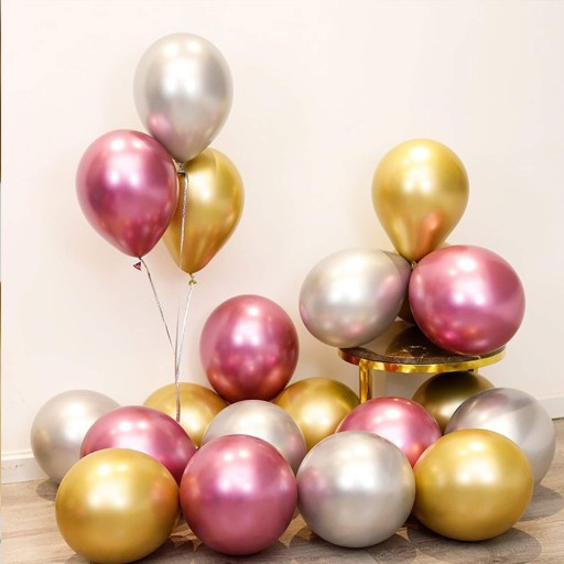 BALÓNKY LESKLÉ CHrómové Rose Gold - 30cm - 10 ks