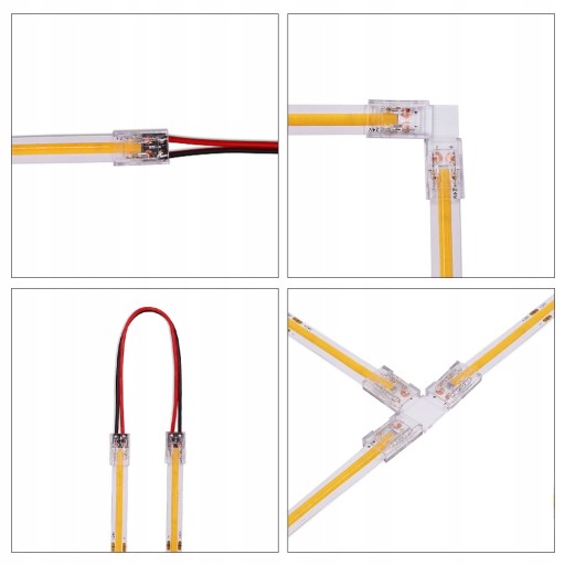 Konektor pre COB LED pásy IP20 10mm uhlový konektor