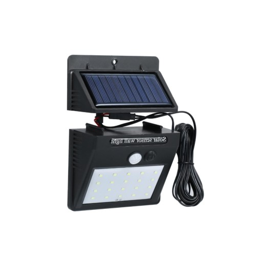 LED SOLARNÁ LAMPA S POHYBOVÝM SNÍMAČOM ZÁHRADNÁ NÁSTENNÁ LAMPA 3W KÁBL