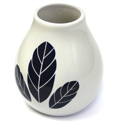 Biely hrnček na Yerba Mate - Matero Hoja White - 350 ml Keramická tekvica