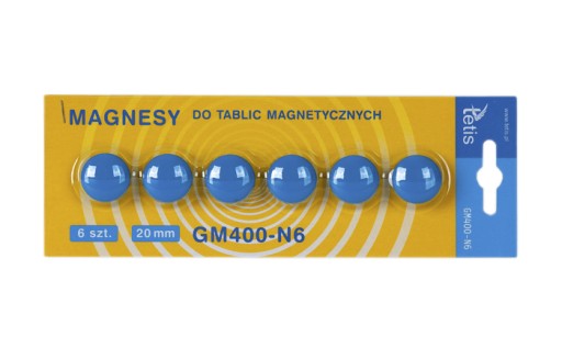 FAREBNÉ KRUHÉ MAGNETY NA DOSKY, 6 ks, TETIS