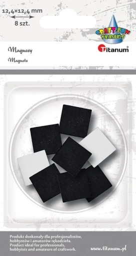 Samolepiace štvorcové magnety 1,2 cm, 8 ks