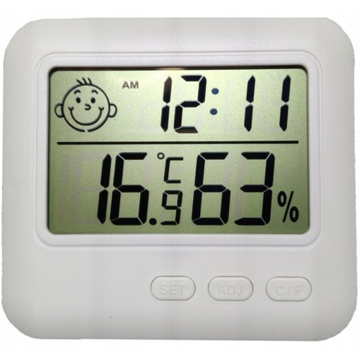 Teplomer, vlhkomer, vlhkomer, hodiny, meteostanica od -20C do 570C