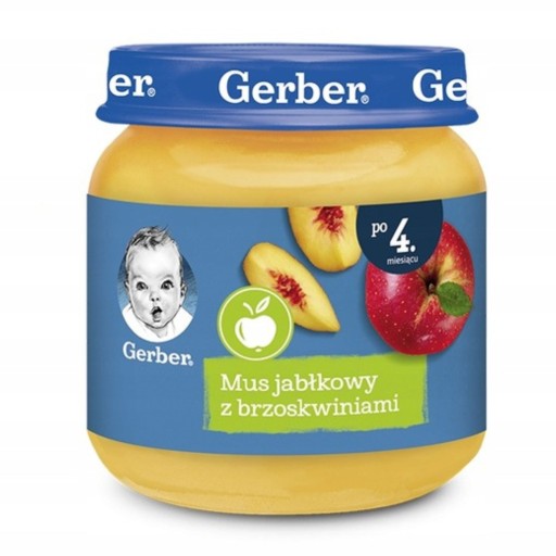 GERBER Dezertná jablková pena s broskyňami 125 g
