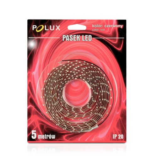 LED pás 12V 5m IP20 červený Polux