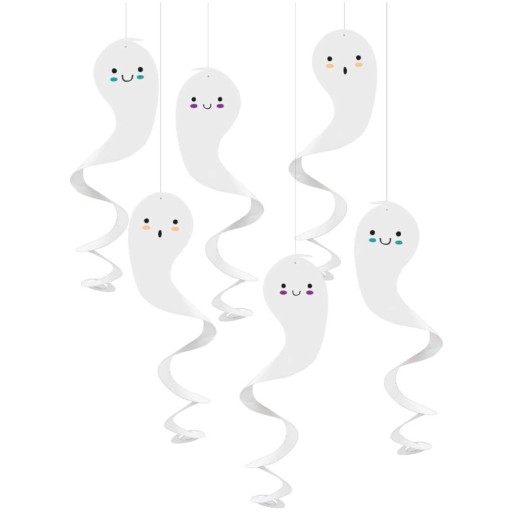 Závesná dekorácia, DIEVČATÁ, HALLOWEENSKÉ strašidlá, 6 ks