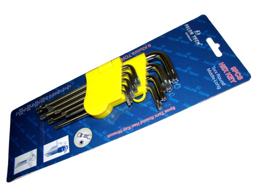 TORX KEYS SET TORX KEYS S OTVOROM, 9 PRVKOV