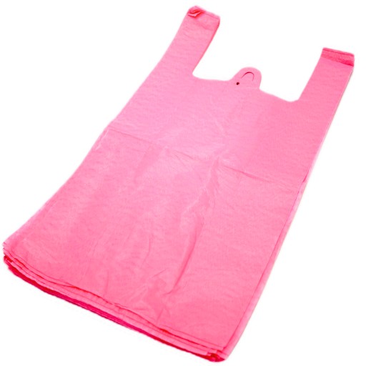 FÓLIOVÉ TAŠKY HDPE STRONG TAŠKY 30x55 cm 100 kusov 14µ RUŽOVÉ
