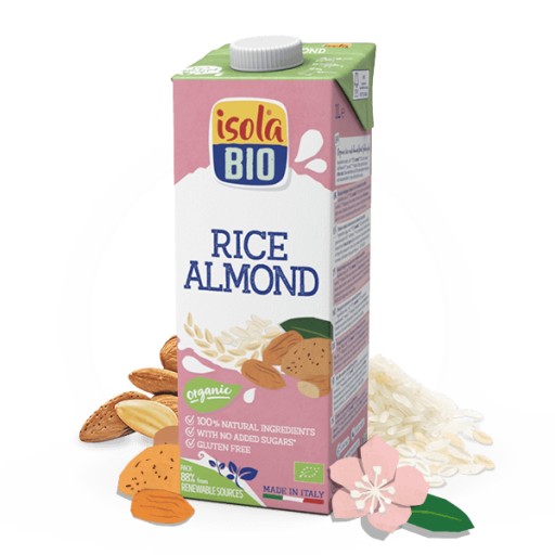 Mandľový ryžový nápoj bez lepidla bio 1l, Isola