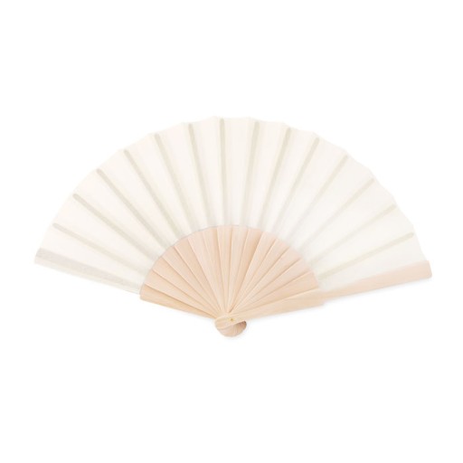 DREVENÝ VENTILÁTOR Veľký 41cm Elegantný béžový ecru