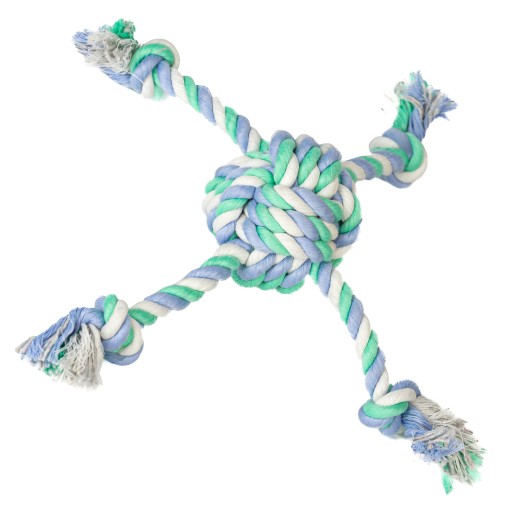 Hračka pre psa SZARPAK ROPE pletená loptička 6,5cm x 32cm BAVLNA