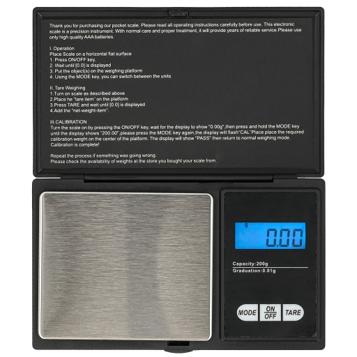 Presná elektronická váha na šperky, mini LCD displej, 200g, 0,01g