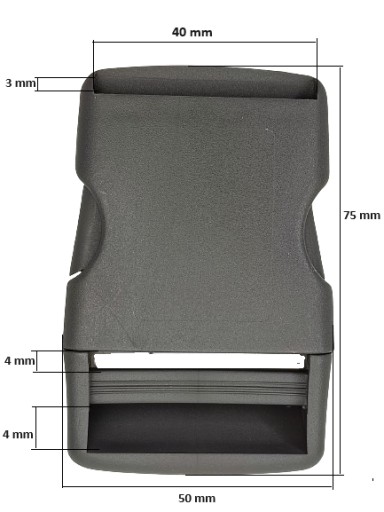 Plastová patentka 40 mm na opasok, 10 ks, šedá