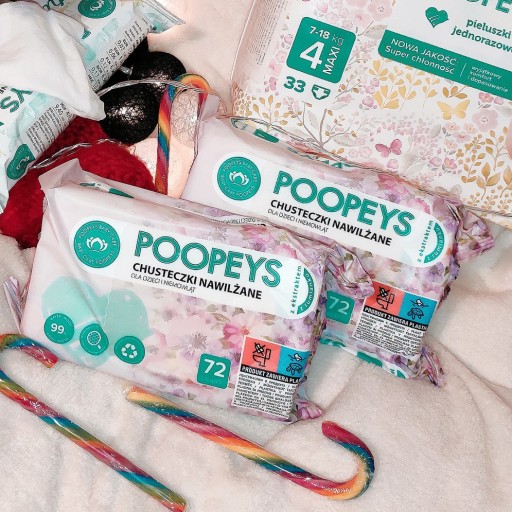 Poopeys Vlhčené obrúsky panthenol aloe 97% voda vodné obrúsky 72 kusov