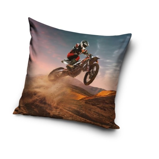 Plyšová dekoratívna OBLIECKA NA VANKROŠ na vankúš MOTOCROSS 40x40 cm VELVET MOTOR