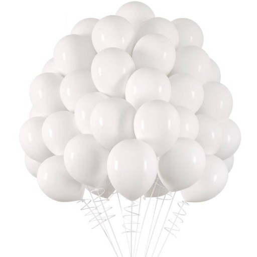 MATNÉ BIELY BALÓNY NARODENINOVÁ SVADBA BIELY BALÓN 13 cm SADA 50 ks