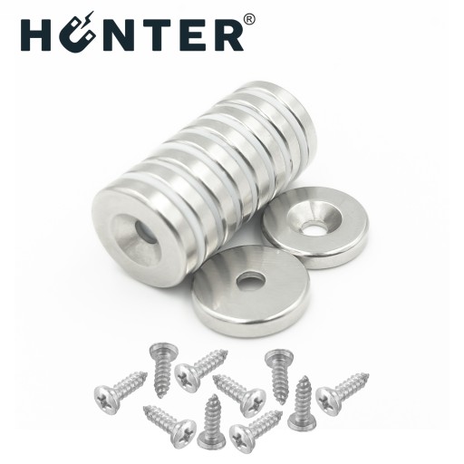 NEODYMOVÝ MAGNET S OTVOROM na krúžok 15x3mm, cylindrická skrutka - HUNTER