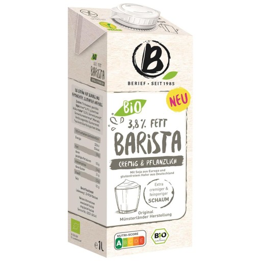 Barista sójovo-ovsený nápoj 3,8% BIO 1l Berief