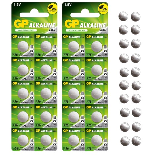 20x AG13 GP ALKALICKÉ BATÉRIE LR44 A76 1154 G13