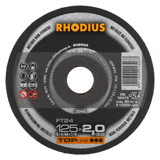 RHODIUS SHIELD 125x2.0x22.23 FT24 TOP ALU