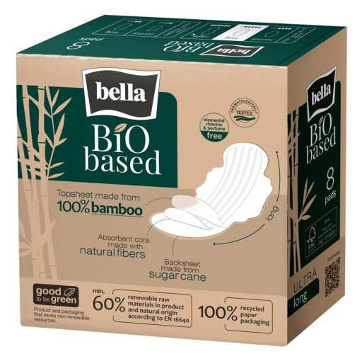 Bella Bio Based Ultra dlhé hygienické vložky 8 ks.