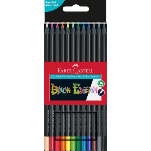 Čierna edícia trojhranné pastelky 12col. Faber-Castell