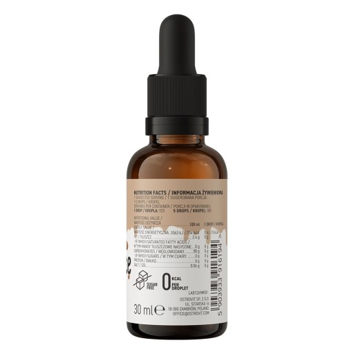 OstroVit Aroma prídavná látka do jedla čokoláda 30 ml Kvapky s príchuťou BEZ CUKRU