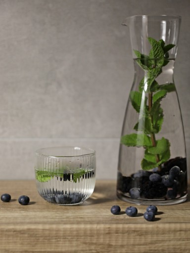 TEPLOTNE ODOLNÝ ryhovaný hrnček bez ucha JUSTINE GLASS na horúce 250 ml