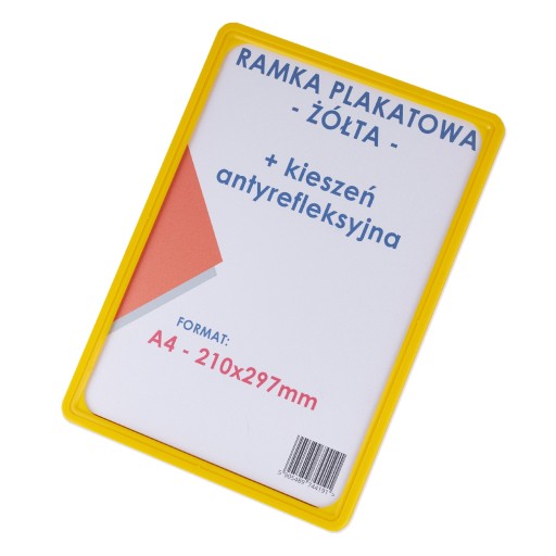 A4 ŽLTÝ RÁM NA PLAKÁT + UNIVERZÁLNE VRECKO NA PLAKÁT - A4