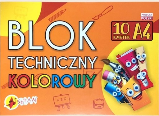 A4 farebný technický blok 200g - 10 listov
