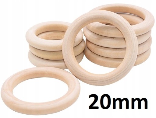 Drevený kruh pre MACRAME Tyč na záclony 20mm 10 ks