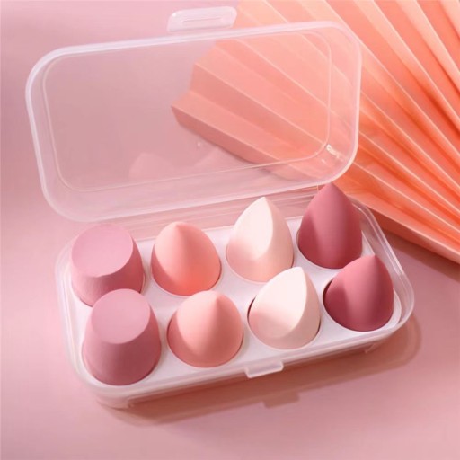 Hubky na make-up Blender cut, veľká krabica, sada 8 kusov, ružové