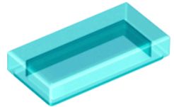LEGO SMOOTH 1X2 TRANS-LIGHT BLUE Č. 3069B - 3KS.