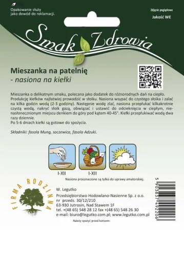 Semienka na klíčky - zmes na panvicu - Semienka - W. Legutko