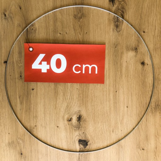 Kovový krúžok na lapač snov, STRIEBORNÝ, 40 cm