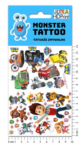 UMÝVAJÚCE DOČASNÉ TETOVANIE PRE DETI Tlapková patrola ORIGINÁLNE DIZAJNY