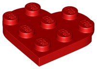 LEGO 39613 TANIER 3x3 SRDCE ČERVENÉ (1g) červené